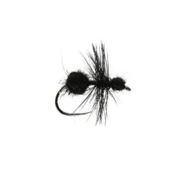 Black Ant Hackled Dry Fly Barbless