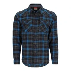 Simms Santee Flannel Shirt Black/Br.Blue Pane Ombre -Angling Promotion Shop Simms Santee Flannel Shirt BlackBr Blue Pane Ombre 3